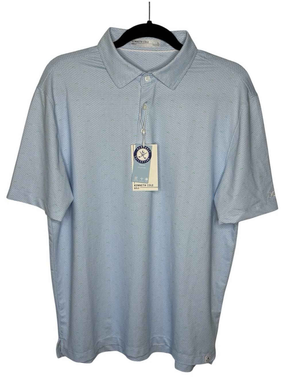 Kenneth Cole Golf Performance Polo Shirt Men’s Size L Nantucket Breeze Blue NWT